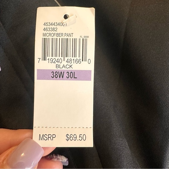 IZOD Dress Men's Black Pants 38x30 NWT - Picture 7 of 7